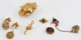 SMALL LOT OF 6 USMC SWEETHEART PINS & EARRINGS