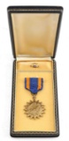 WWII NAMED AIR MEDAL & BAR IN COFFIN CASE