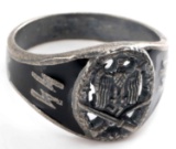 WWII THIRD REICH GERMAN SS ASSAULT SILVER RING