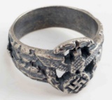 WWII THIRD REICH GERMAN SS POLIZEI SILVER RING