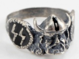 WWII THIRD REICH GERMAN WAFFEN SS SILVER RING