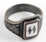 WWII THIRD REICH GERMANY WAFFEN SS SILVER RING