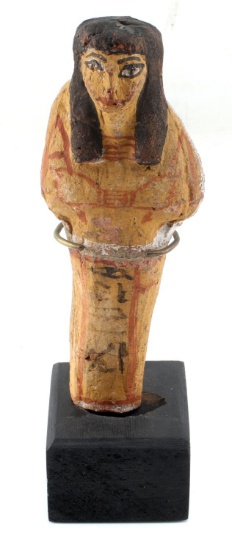 EGYPTIAN POLYCHROME PAINTED TERRACOTTA USHABTI