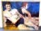 OIL ON CANVAS PAINTING OF TWO MEN SIGNED & FRAMED