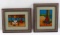 REVERSE PAINTED GLASS TILES SIGNED SALL
