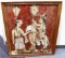 ANTIQUE INDIAN PAINTING OF FIGURES ON HEAVY WOOD