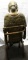 PLASTER & METAL ART PIECE SCULPTED WOMAN IN CHAIR