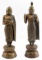 LOT OF TWO BRASS STANDING BUDDHA STATUES