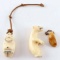 INUIT ESKIMO POLISHED WALRUS TUSK BEAR & BILLIKIN
