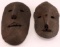 LOT OF 2 EARLY NEPAL CARVED WOODEN TRIBAL MASKS