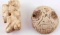 LOT OF TWO SMALL CARVED MANATEE BONE TAINO CEMIS