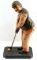CARVED AND PAINTED LIGHT WOOD DECORATIVE GOLFER