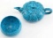 LOT OF SMALL TEAPOT & CUP CARVED OUT OF TURQUOISE