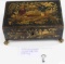 18TH CENTURY ENGLISH LAQUER WARE BOX WITH KEY