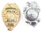 2 OBSOLETE POLICE BADGE LOT MUSCOGEE & BILOXI