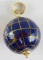 18KT GOLD LAPIS GEMSTONE EARTH GLOBE PENDANT