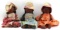 LOT OF 3 BROWN CLOTH DOLLS WITH STRAW HATS