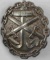 WWI IMP. GERMAN KRIEGSMARINE SILVER WOUND BADGE