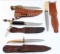 VINTAGE HUNTING KNIFE STAG HANDLE LOT OF FOUR