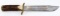 LARGE STAG HANDLE BOWIE KNIFE NO SCABBARD