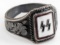WWII GERMAN THIRD REICH WAFFEN SS SILVER RING
