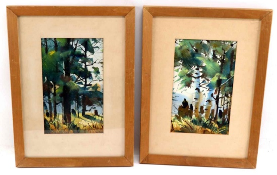 STEPHEN ZONITCH LANDSCAPE ART GOUACHE ON PAPER