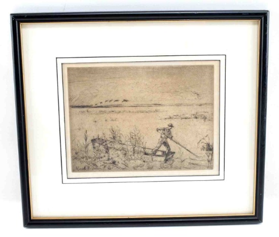 KNUTE HELDNER FRAMED PLATE SIGNED ETCHING