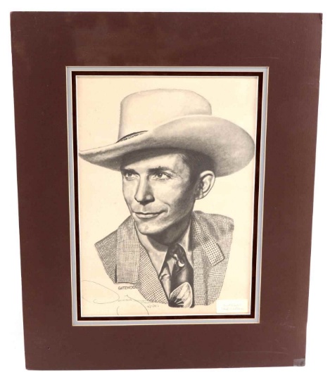 DONOVAN GATEWOOD SIGNED PRINT OF HANK WILLIAMS SR