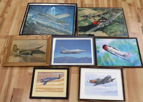 LOT OF 7 MILITARY AIRPLANE PRINTS BOEING FW 712
