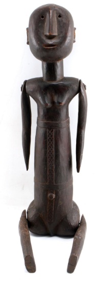 ARTICULATED WOOD CARVED FEMALE TASMANIAN FIGURE