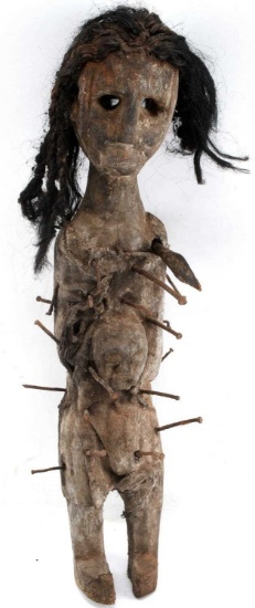 KONGO AFRICAN TRIBAL NAIL FETISH FEMALE FIGURE
