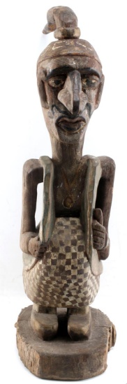 CARVED WOOD POLYCHROME MALE FIGURE