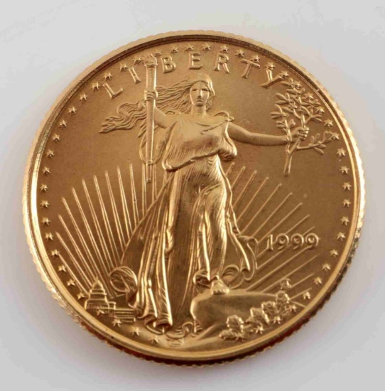 1999 GOLD AMERICAN EAGLE 1/10 OZ BU COIN
