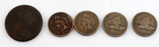 1803 DRAPED BUST FLYING EAGLE INDIAN CN COIN LOT