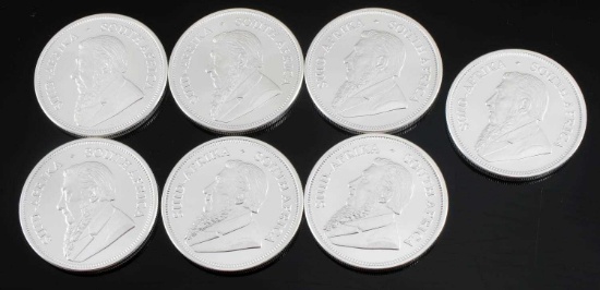 2020 SOUTH AFRICAN KRUGERRAND SILVER COIN LOT OF 7