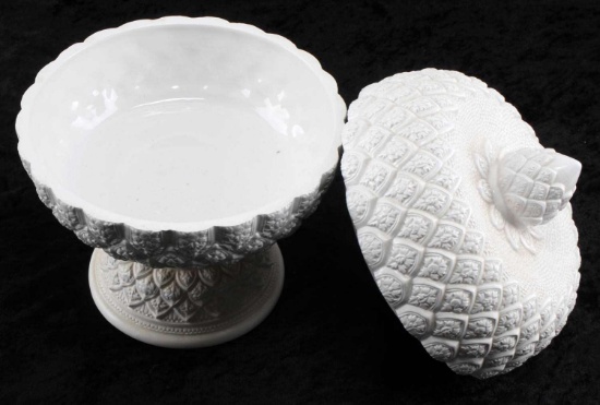 MOTTAHEDEH DESIGN ITALY WHITE LIDDED JAR