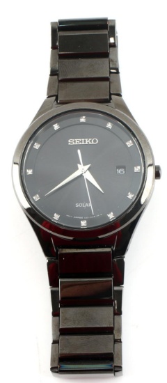 SEIKO SOLAR V157-0AP0 STAINLESS STEEL WRIST WATCH