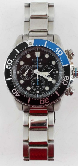 SEIKO CHRONOGRAPH SOLAR DIVERS V175-0AD0 WATCH