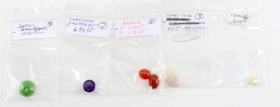 AMBER AMETHYST OPAL JADE CABOCHON GEMSTONE LOT