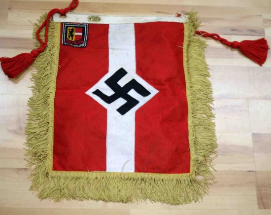 WWII THIRD REICH HITLER YOUTH TRUMPET BANNER