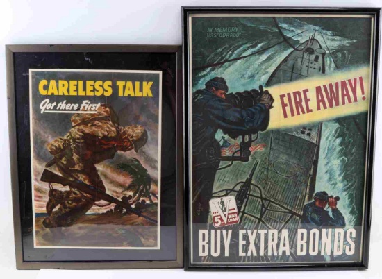 WWII US ARMY & WAR BONDS LITHOGRAPHIC PRINTS