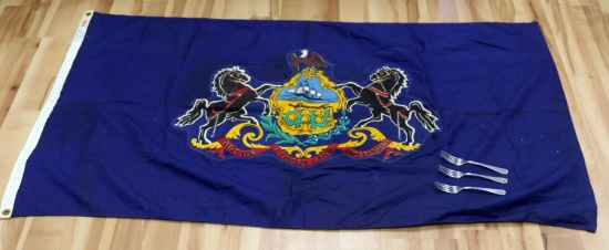 US AMERICAN NAVY FORKS & PENNSYLVANIA FLAG