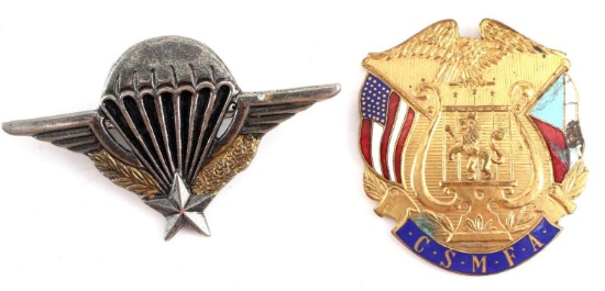 FRENCH PARATROOPER JUMP WINGS & MUSICIAN BADGE