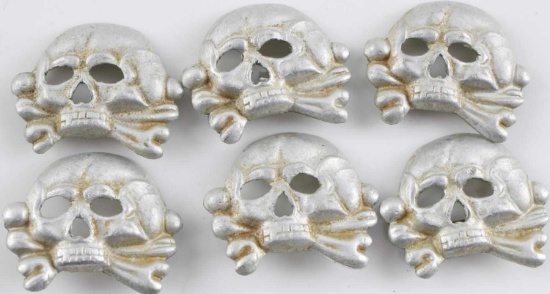 WWII THIRD REICH GERMAN SS TOTENKOPF HAT BADGES