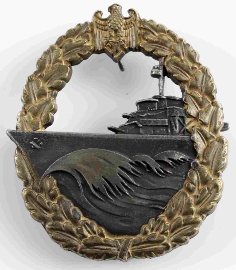 WWII GERMAN 3RD REICH KRIEGSMARINE DESTROYER BADGE