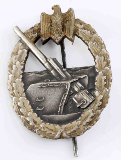WWII GERMAN THIRD REICH COASTAL ARTILLERY BADGE