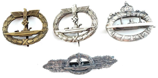WWII THIRD REICH GERMAN &  IMPERIAL U BOAT BADGES