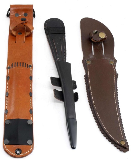 WWII US MILITARY FIGHTING KNIFE SHEATH LOT OF 3