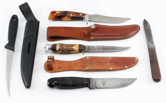 ASSORTED KNIFE LOT WILDCAT CAMILLUS COLONIAL OLBOS