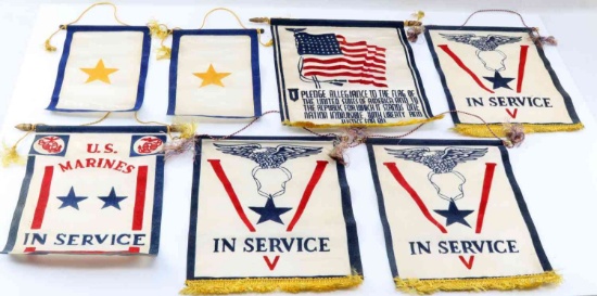 WWII US ARMY SON IN SERVICE WINDOW FLAG LOT OF 7